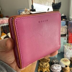 Coach Magenta Leather Wallet